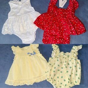 (4) Baby Girl Summer Dresses & Rompers